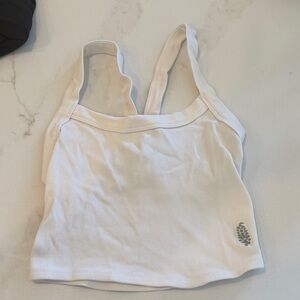 White Ribbed Tank Top